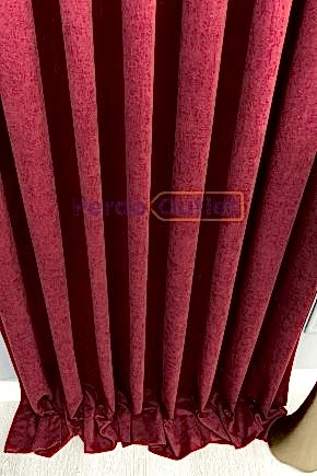 Hazır Bordo Düz Fon Perde