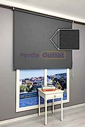 Antrasit Sun Screen Stor Perde