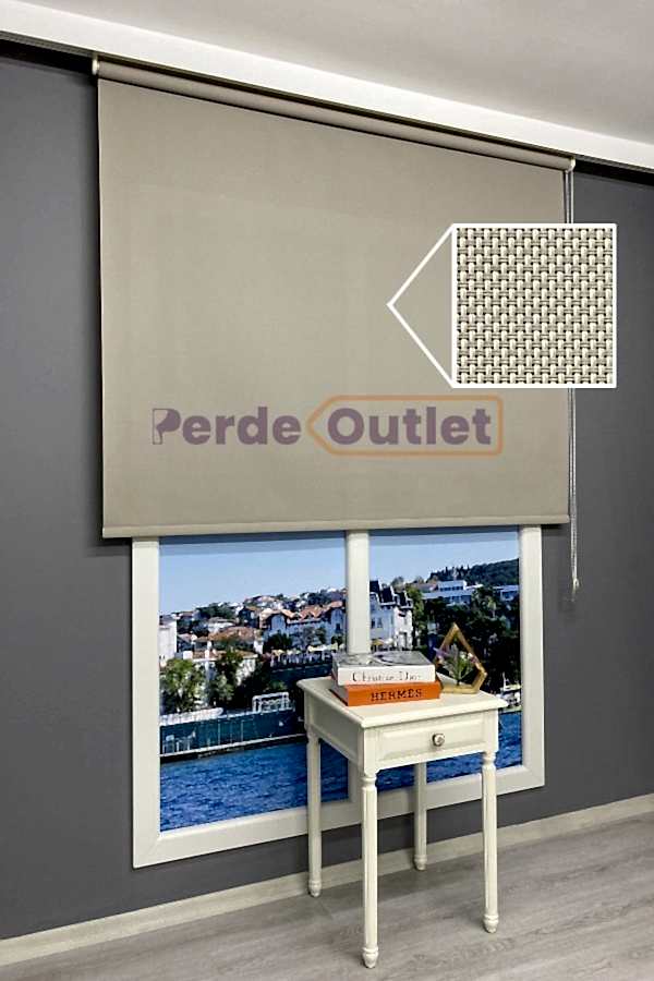 Bej Sun Screen Stor Perde