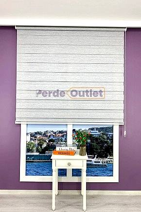 Gri Kırçıllı Bambu Zebra Perde