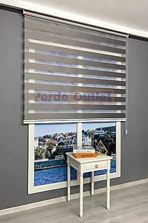 Gri Antrasit Düz Zebra Perde