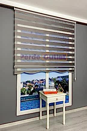 Gri Antrasit Düz Zebra Perde