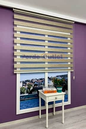 Yeşil Bambu Zebra Perde